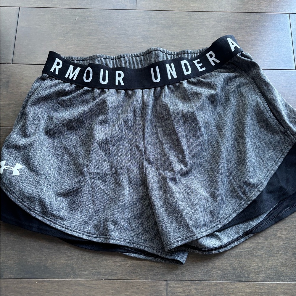 Under Armour Gray Athletic Shorts with Moisture-Wicking Fabric